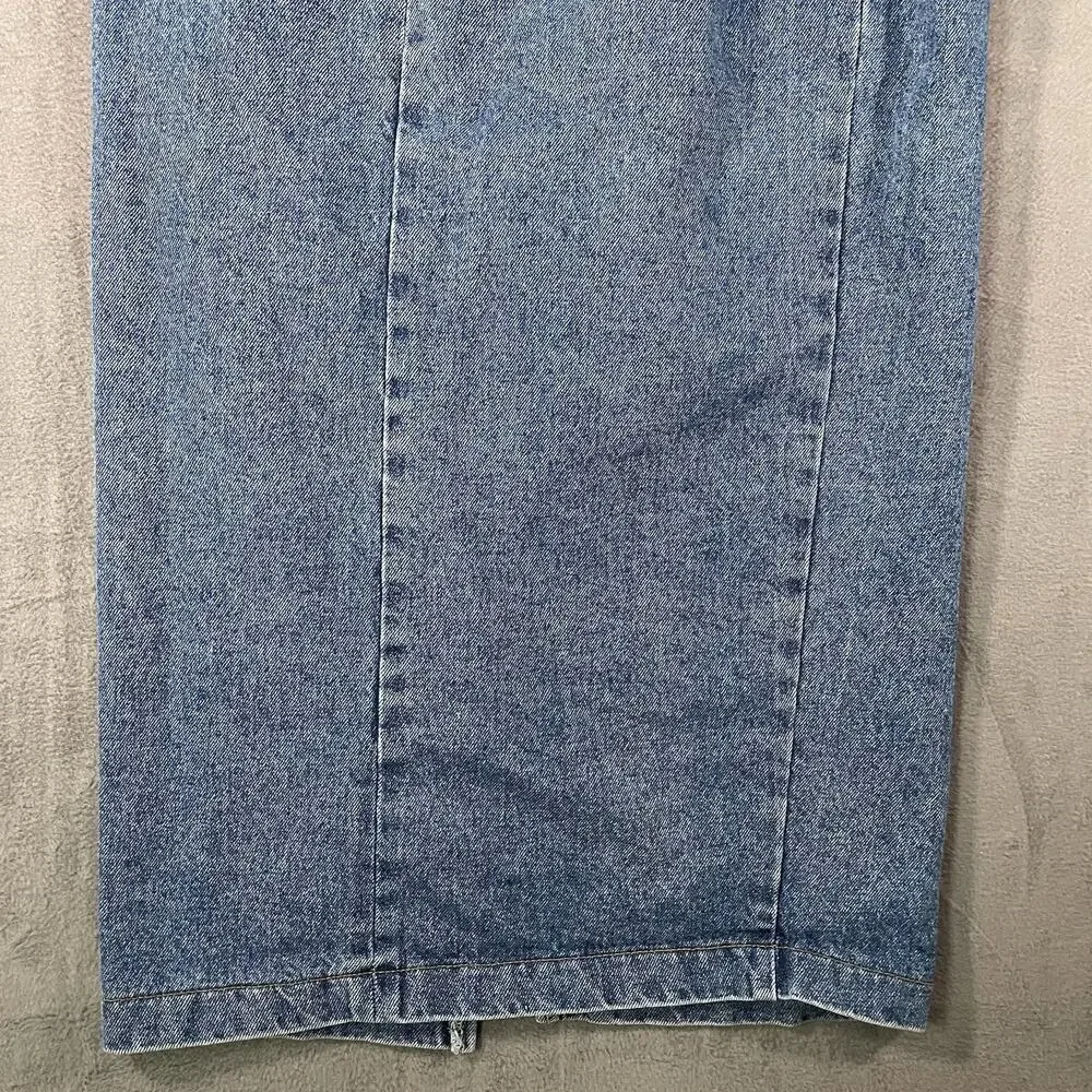 Vintage 90s Be Bop Denim Midi Skirt Button Front Slit USA Made Size 9